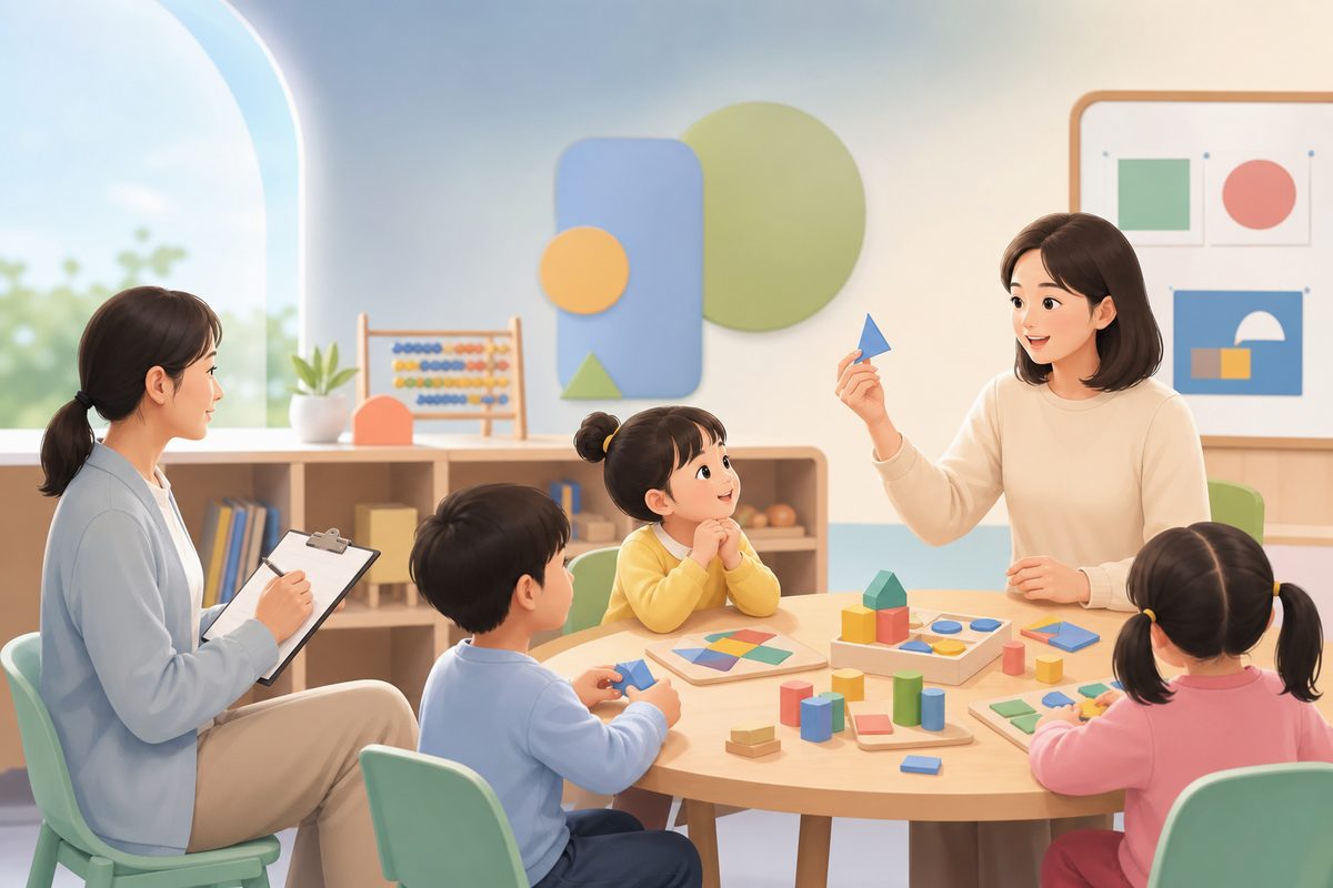 伴鱼全能数学幼儿园大班新加坡数学课堂观察示意图