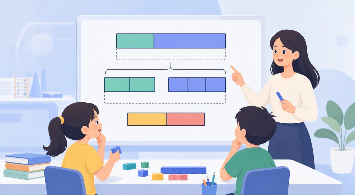 伴鱼全能数学新加坡数学课堂中用方块图理解计算关系