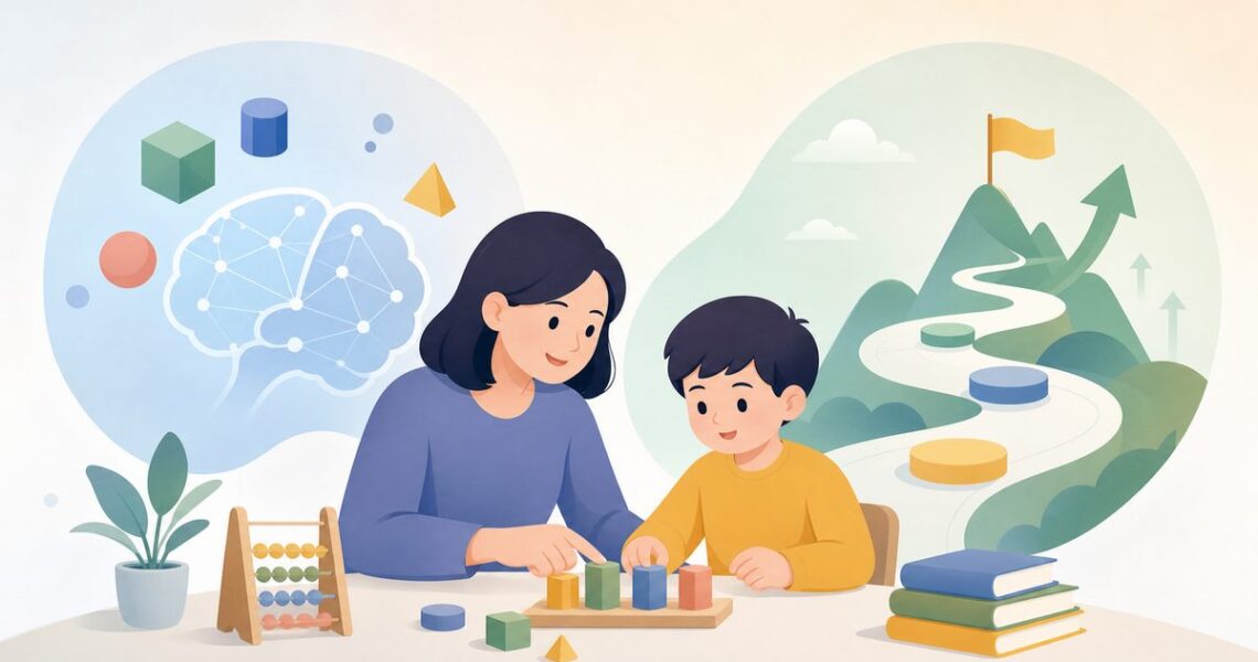 伴鱼全能数学一对一家长配合中的数感培养与学习目标示意图