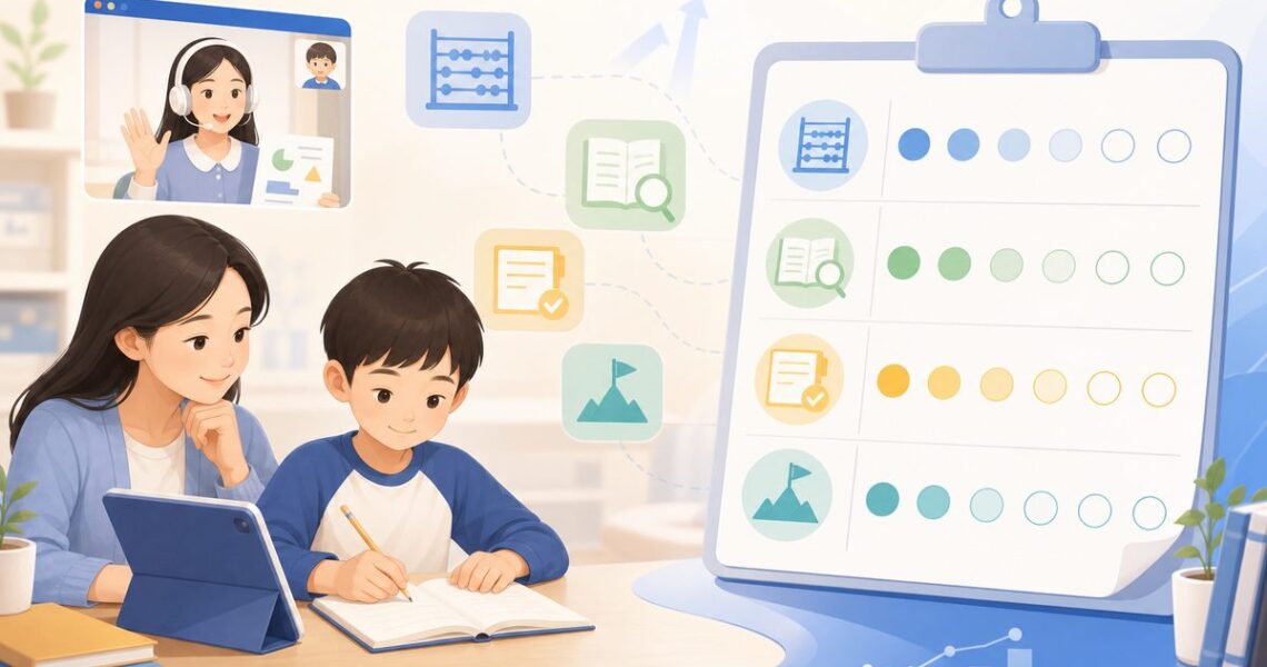 小学数学一对一辅导效果自查表:从运算、读题、错题、主动性四个维度记录4周内的变化信号