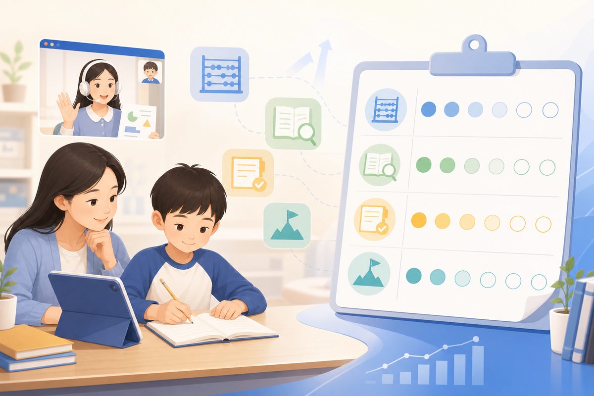 小学数学一对一辅导效果自查表:从运算、读题、错题、主动性四个维度记录4周内的变化信号