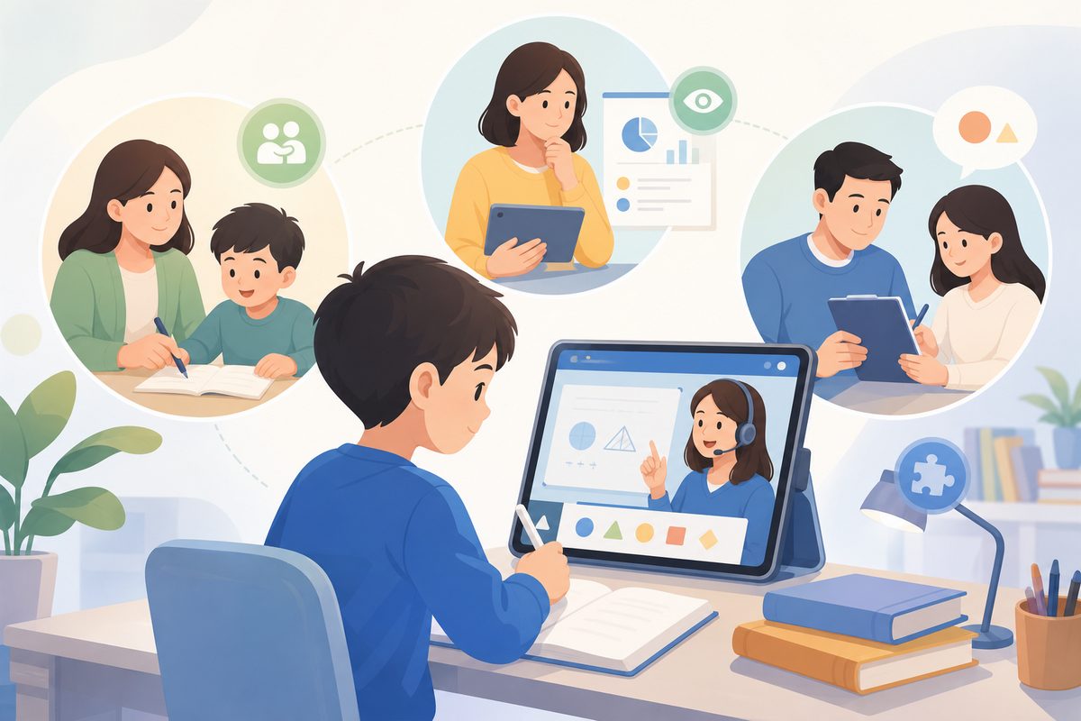 家长配合数学一对一网课的三种角色：陪练、观察员、复盘搭子