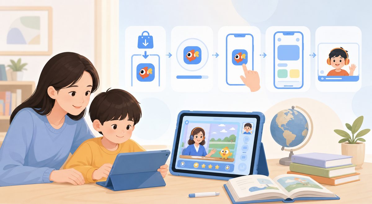 伴鱼下载官方入口和手机平板使用流程示意图