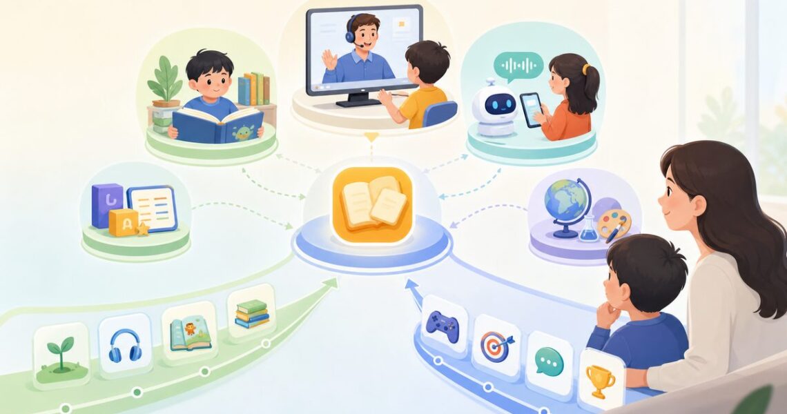 伴鱼背单词与伴鱼产品矩阵的学习路径对比图