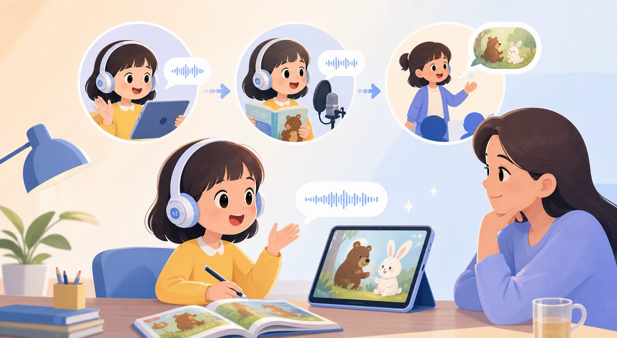 配音学英语有用吗：孩子完成跟读、绘本配音和脱稿输出的三步路径