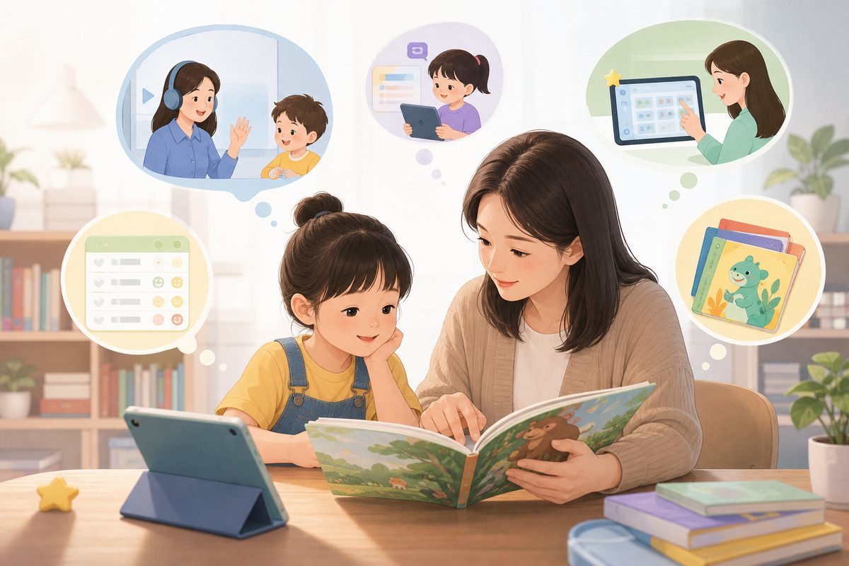 孩子不愿意学英语怎么办的家庭观察表和绘本共读场景