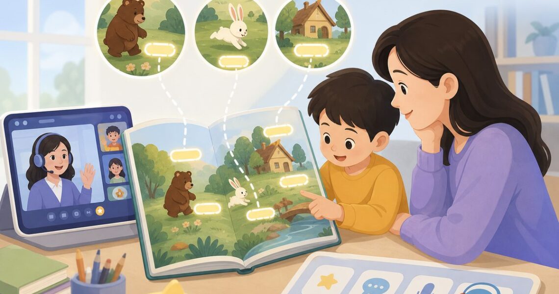 英语高频词sight words在绘本页中反复出现的标注示意