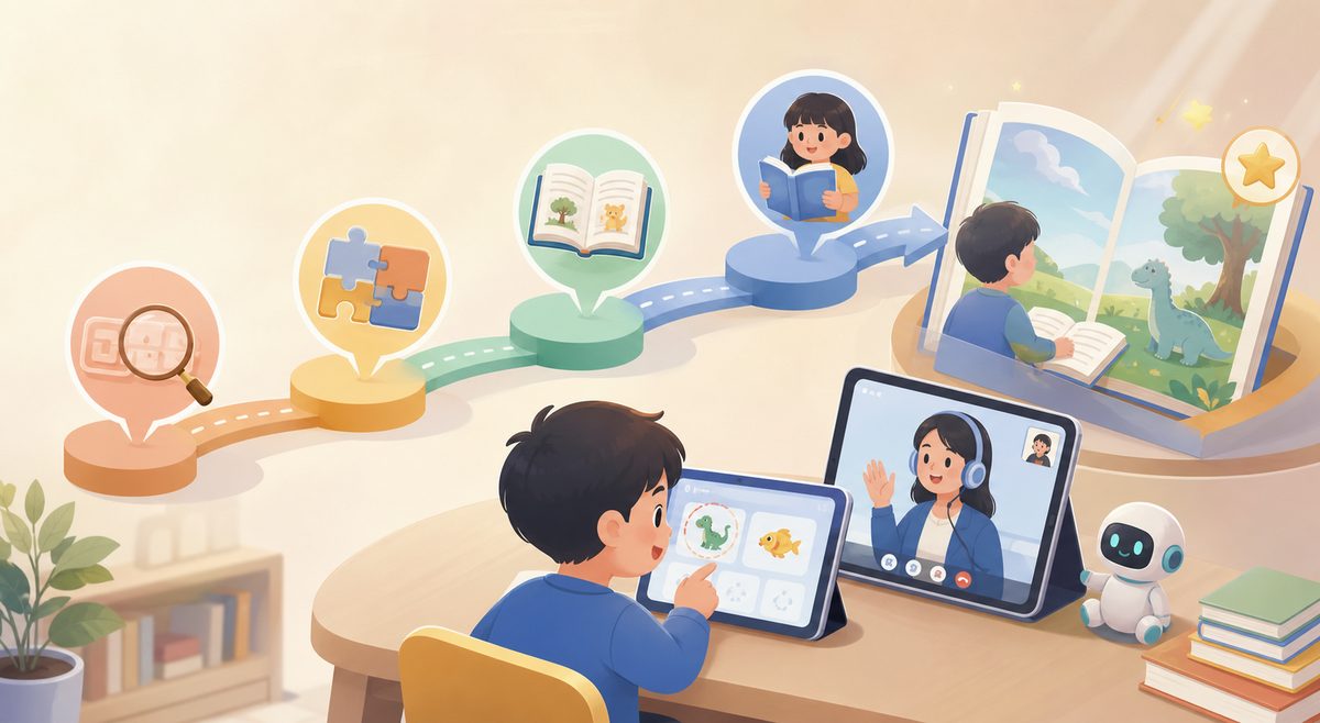 自然拼读学完不会读时，从单词拼读到绘本流利阅读的衔接路径图