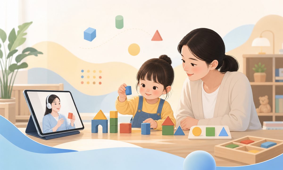 幼儿园数学要不要提前学:孩子用积木比较数量和形状的数学启蒙场景
