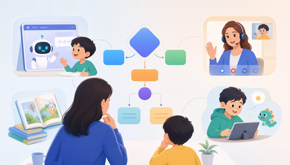 AI英语口语陪练有用吗的家长判断流程图