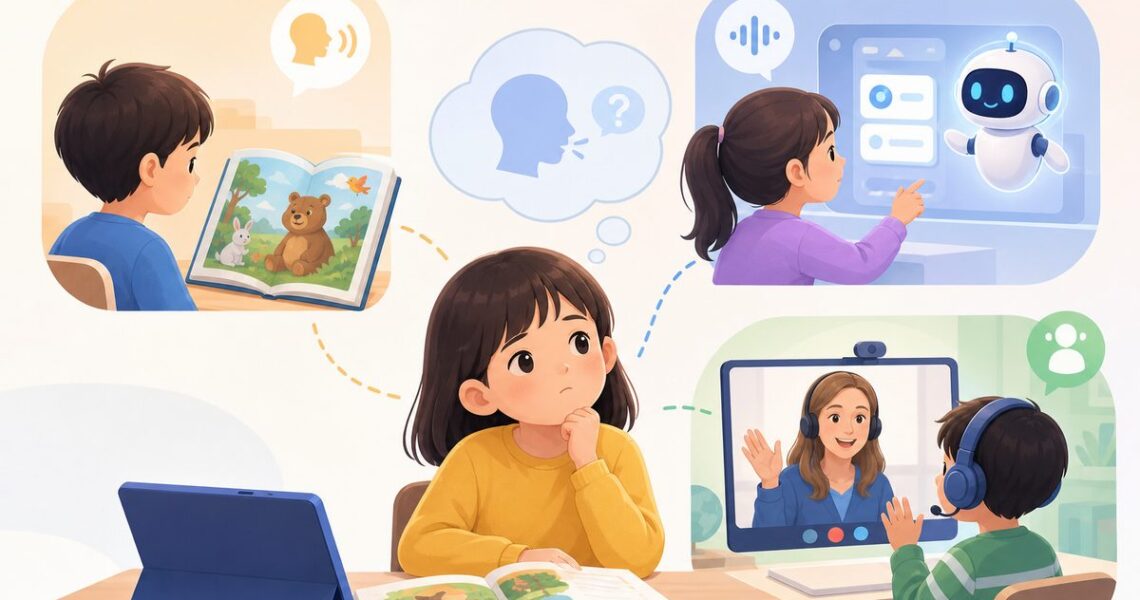 孩子英语听得懂说不出来的三场景九任务观察表：绘本听读、人工智能问答和真人对话