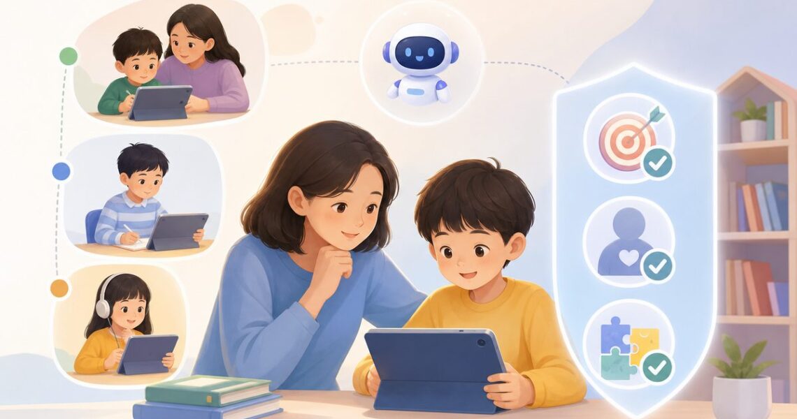 孩子用人工智能学习家长要陪吗:分年龄陪伴和三项退出标准示意图