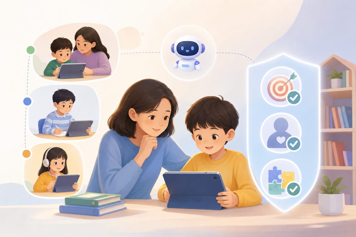 孩子用人工智能学习家长要陪吗:分年龄陪伴和三项退出标准示意图