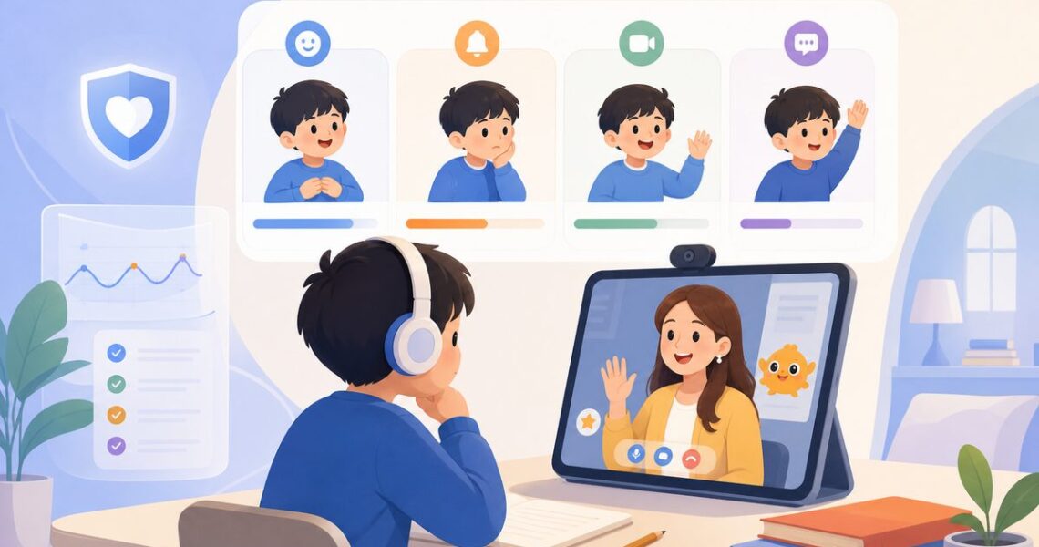 孩子不适应线上外教课怎么办：前三节课情绪、注意、镜头与求助观察表