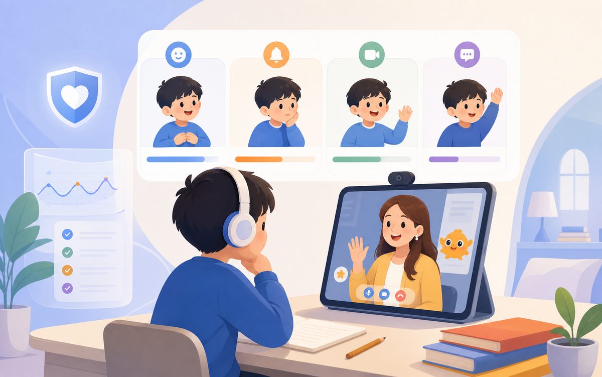 孩子不适应线上外教课怎么办：前三节课情绪、注意、镜头与求助观察表