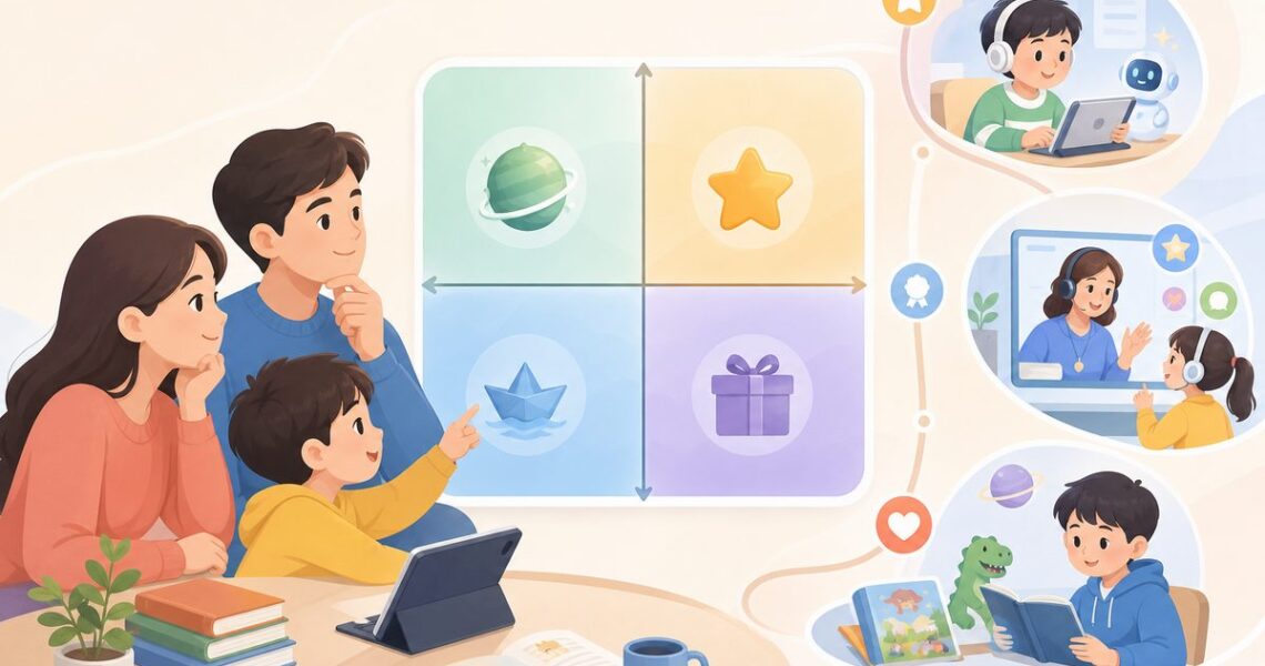 孩子学英语要不要奖励:按任务趣味度和当前意愿划分的四象限决策图