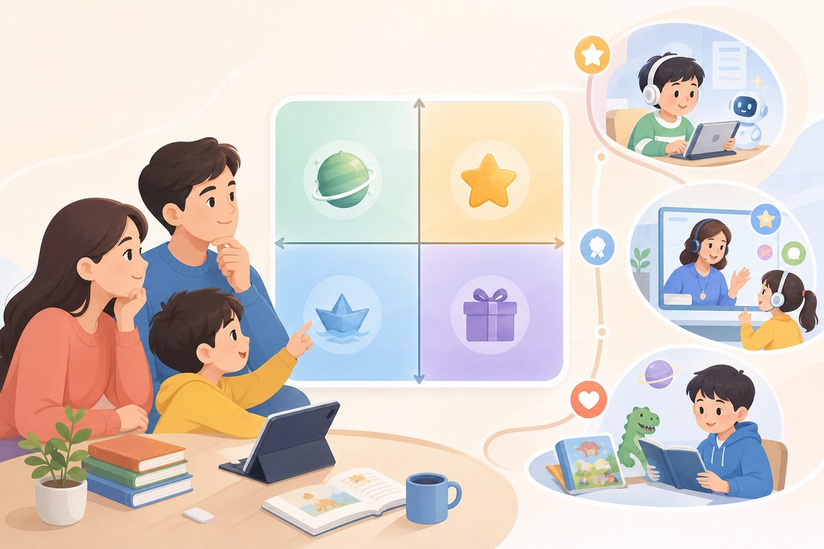 孩子学英语要不要奖励:按任务趣味度和当前意愿划分的四象限决策图
