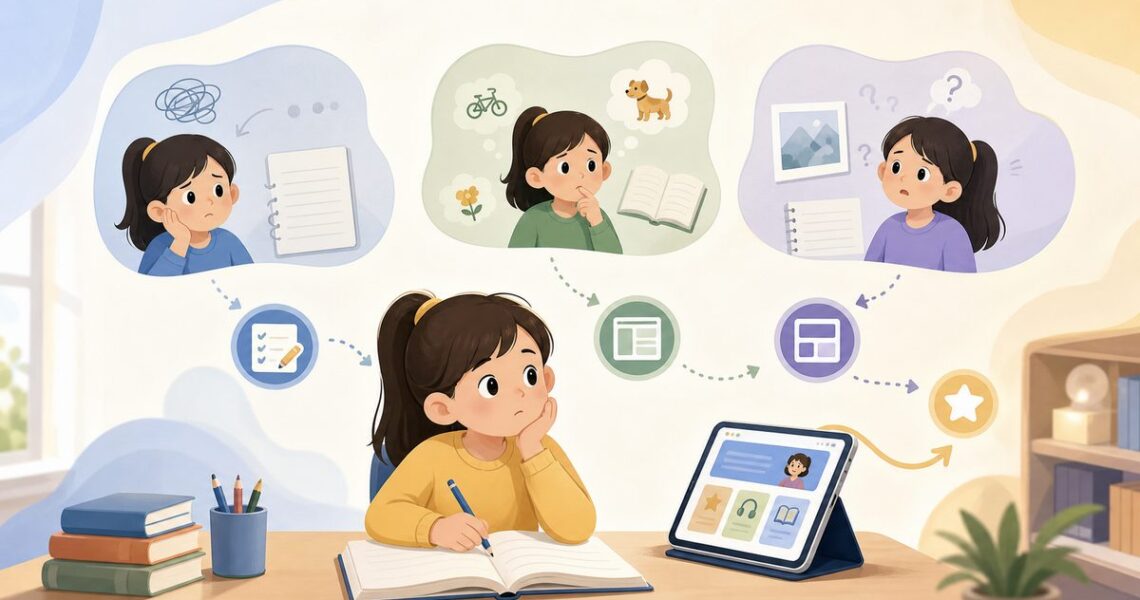孩子英语日记不会写时的三种卡点对照：启动型、词汇型、内容型的表现与解法