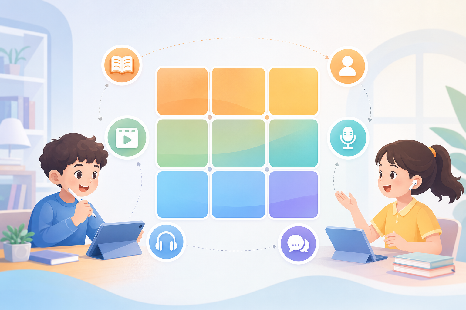 提高少儿英语口语方法的3×3训练框架示意图