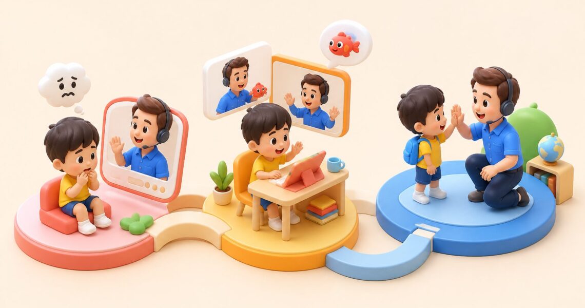 孩子见外教紧张怎么办：先分清原因，再做三步过渡