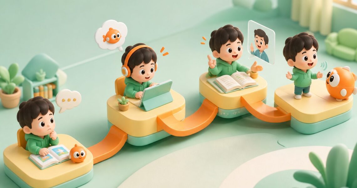 英语课只会点头怎么办:让孩子从听懂到开口的4步法