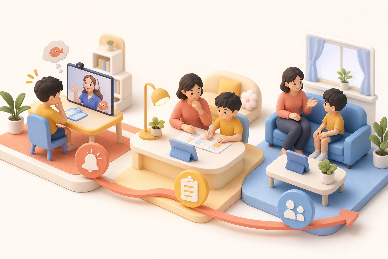 孩子外教课分心后的家庭复盘流程:课中拉回、课后记录、沟通调整