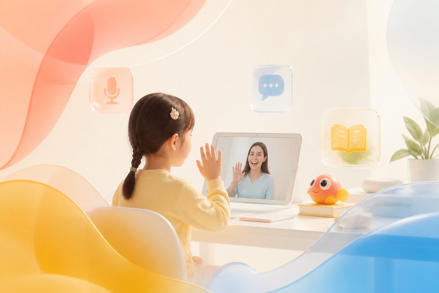 孩子外教试听课前进行低压力开口热身