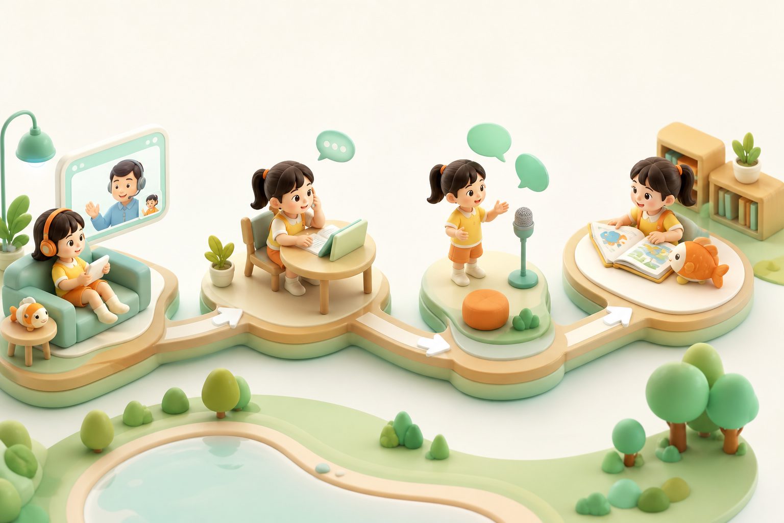 少儿英语有输入没输出怎么办的四步训练路径图