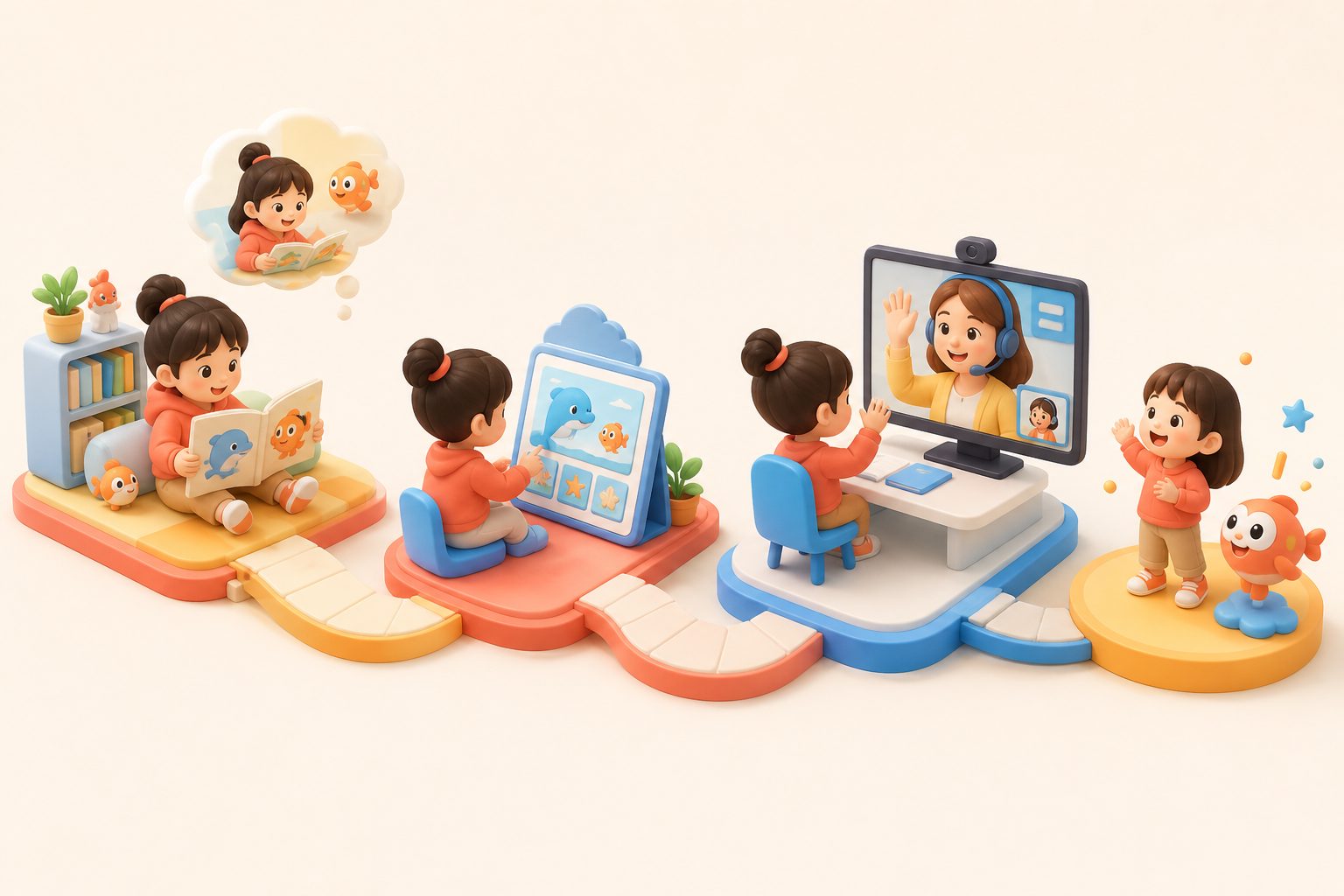 孩子从绘本预热到外教课开口的低压力路径