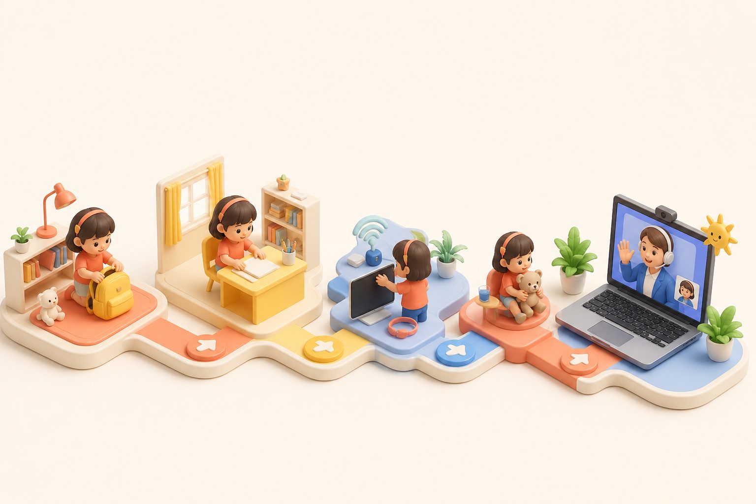 线上英语课前5分钟准备流程图