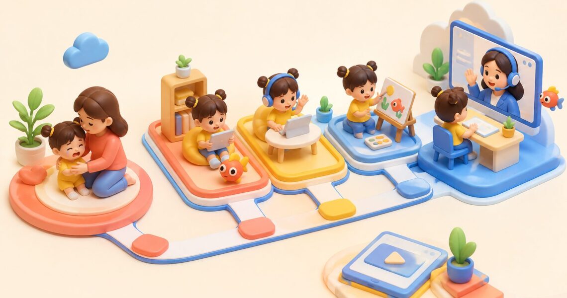 孩子上外教课害怕哭闹怎么办:3步安抚与3节课过渡