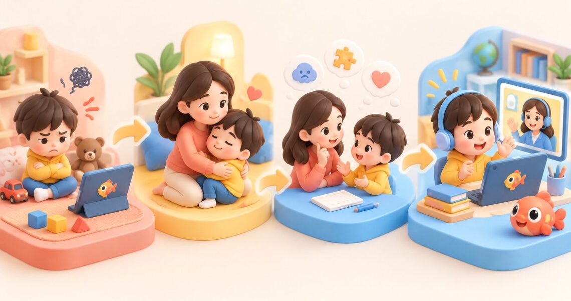 孩子上试听课不配合怎么办：先稳情绪再看原因