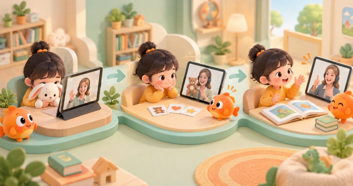 外教试听课孩子害羞不说话怎么办?用低压力引导让孩子先回应再开口