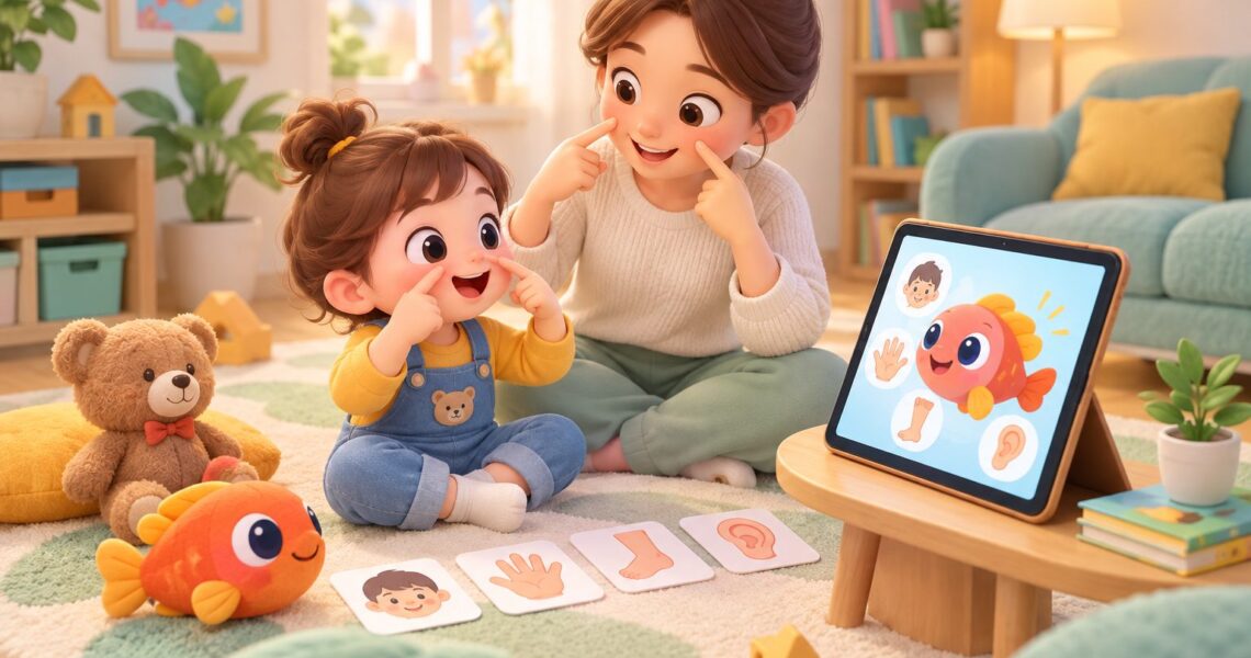 幼儿英语身体部位互动游戏:3-6岁家庭TPR玩法与英语表达