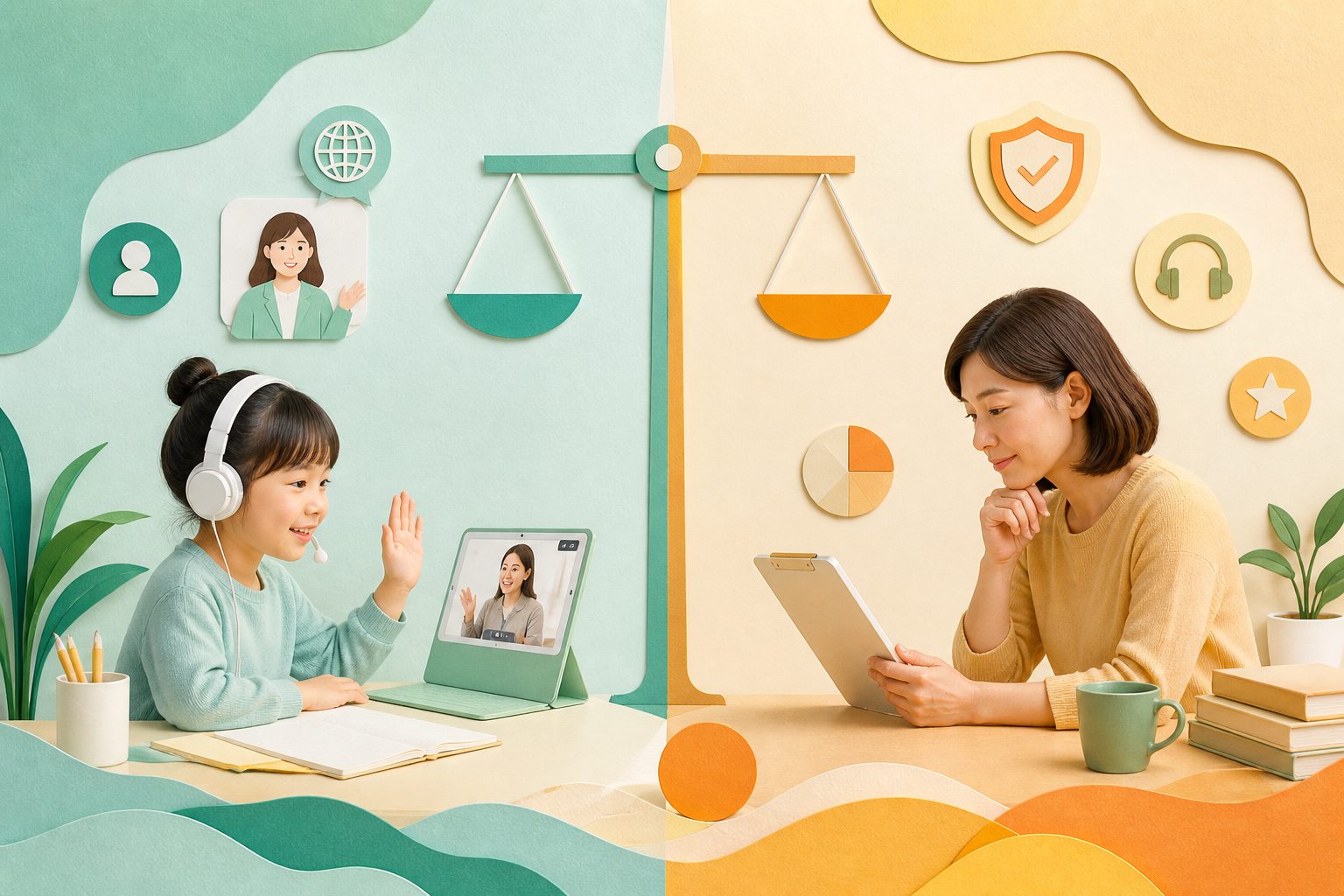 在线少儿英语一对一课程对比维度示意图