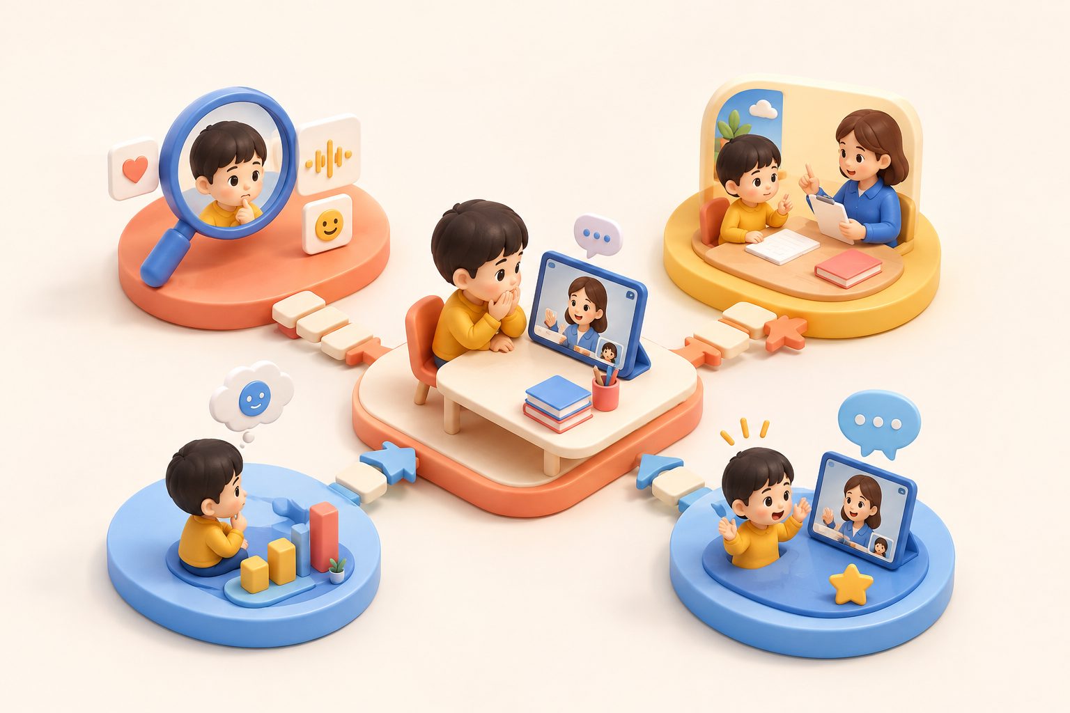 孩子试听英语课不说话怎么办的四维观察图