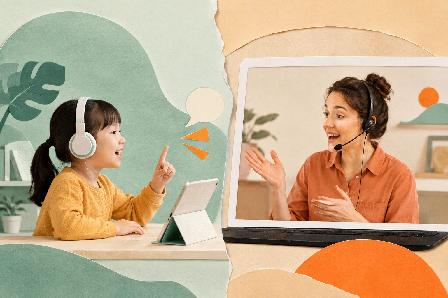 专业外教在固定外教少儿英语网课中耐心引导孩子开口表达