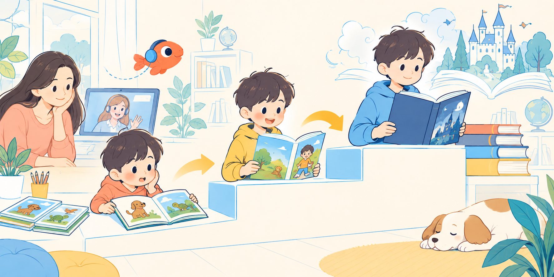 孩子从RAZ分级读物过渡到英语桥梁书和初章书