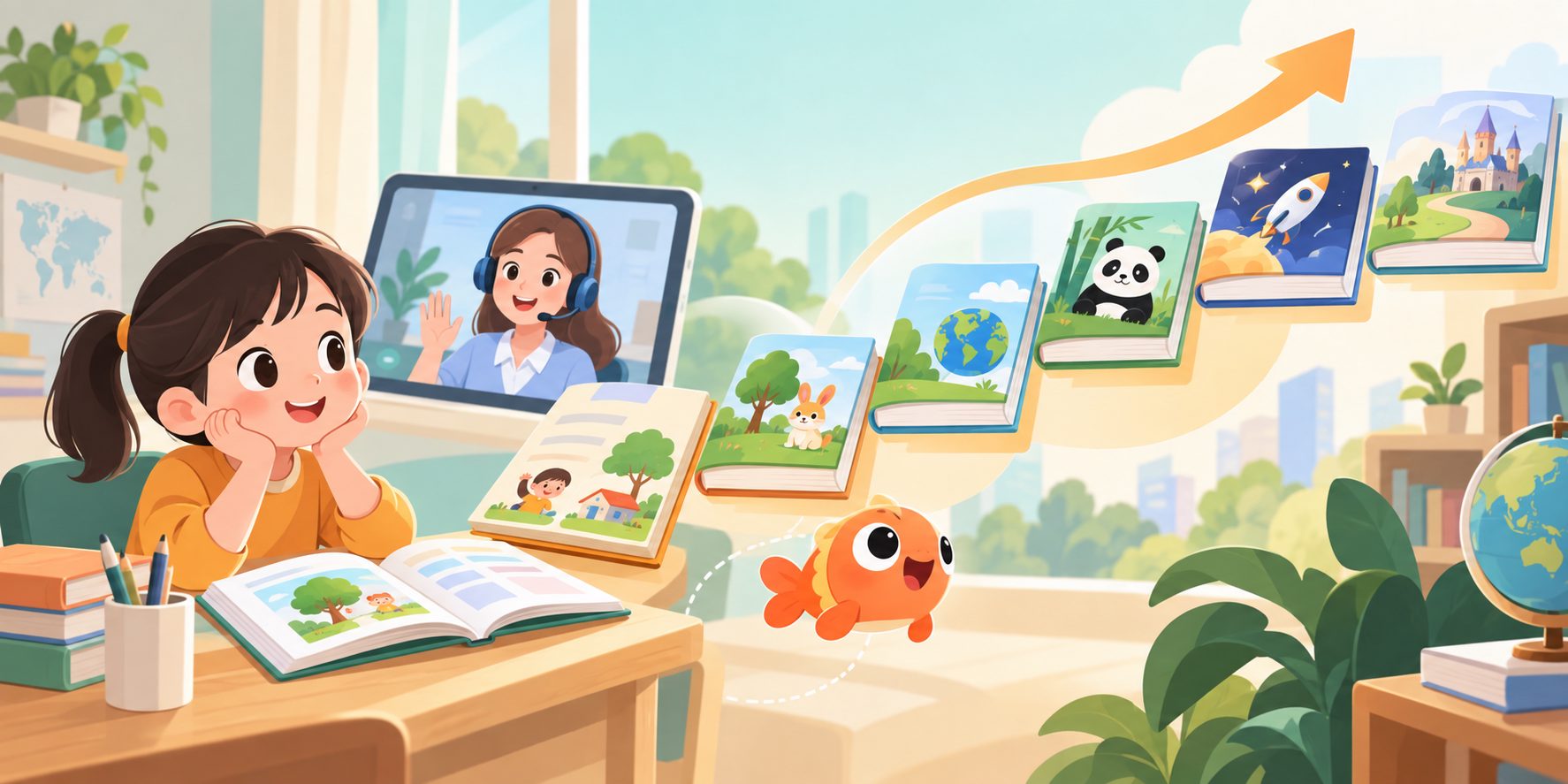 国内小学英语课本蓝思值与分级读物衔接示意图
