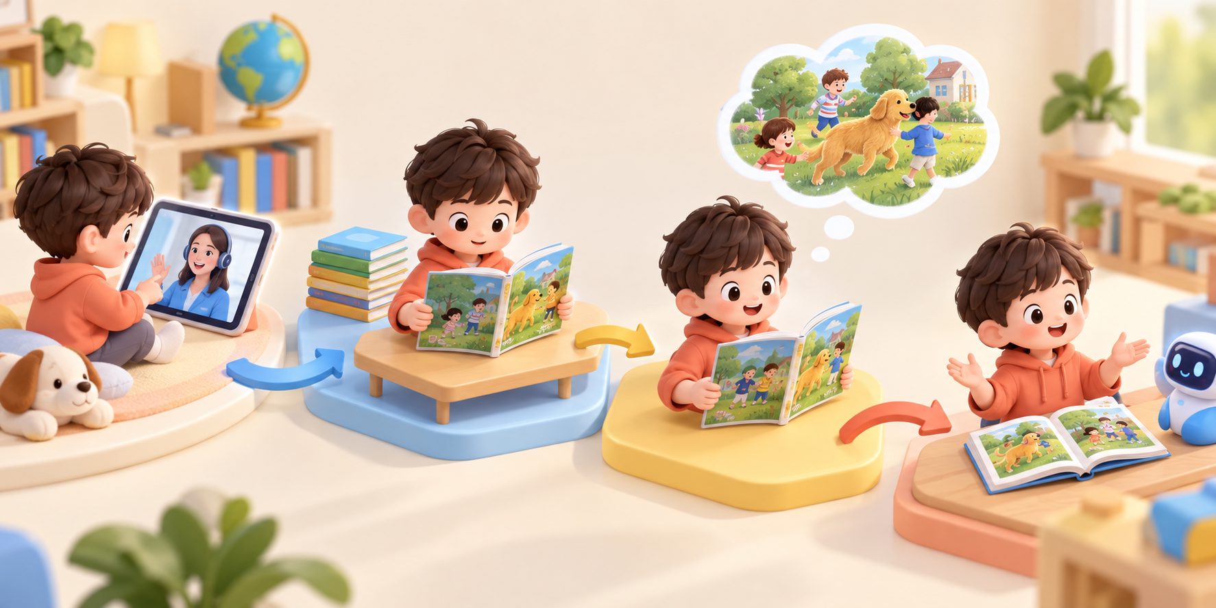 孩子独立阅读牛津树中高阶故事并进行复述