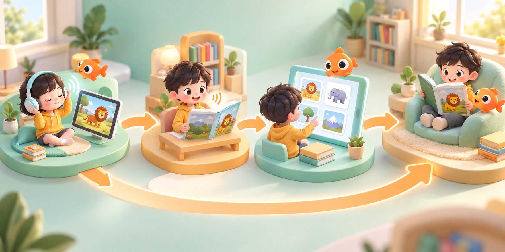 RAZ怎么刷才能有效进阶的听读认读闭环示意图
