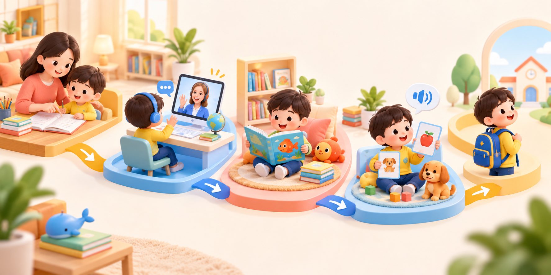 幼升小前英语启蒙在家怎么做的家庭英语学习场景