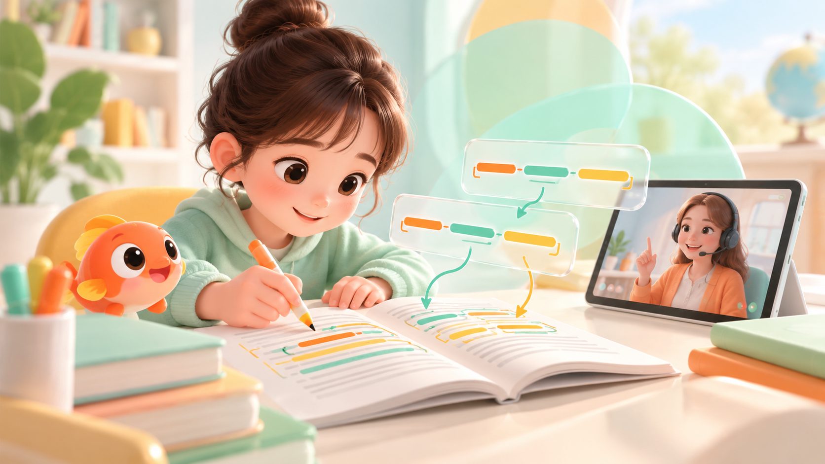学生运用PET阅读长难句拆分技巧标记真题文本