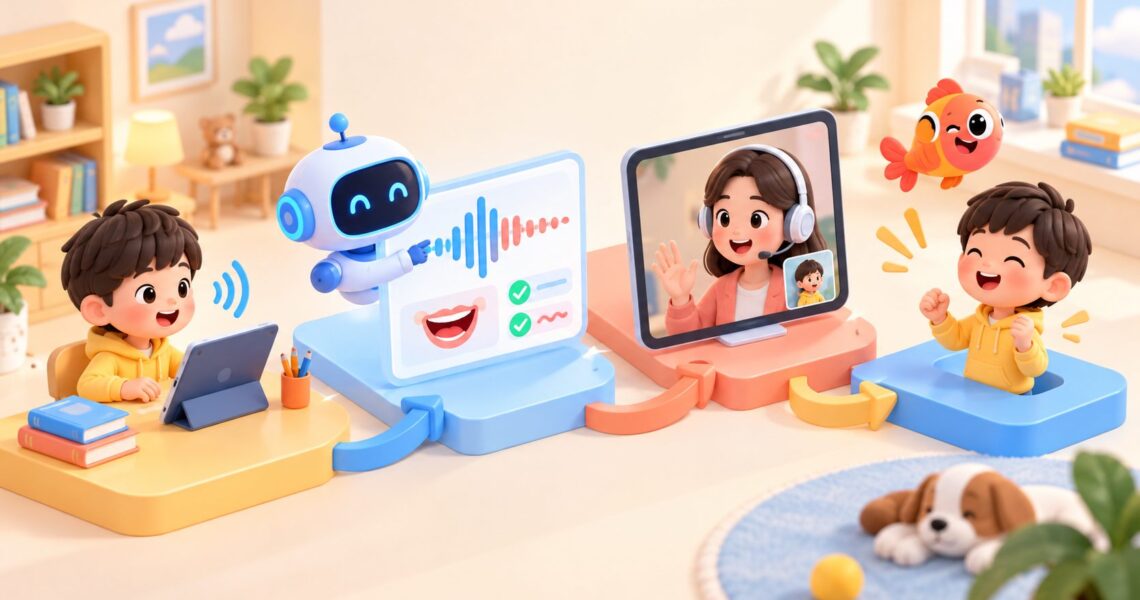 孩子英语发音不准跟读软件有用吗:AI纠音与真人反馈怎么搭配