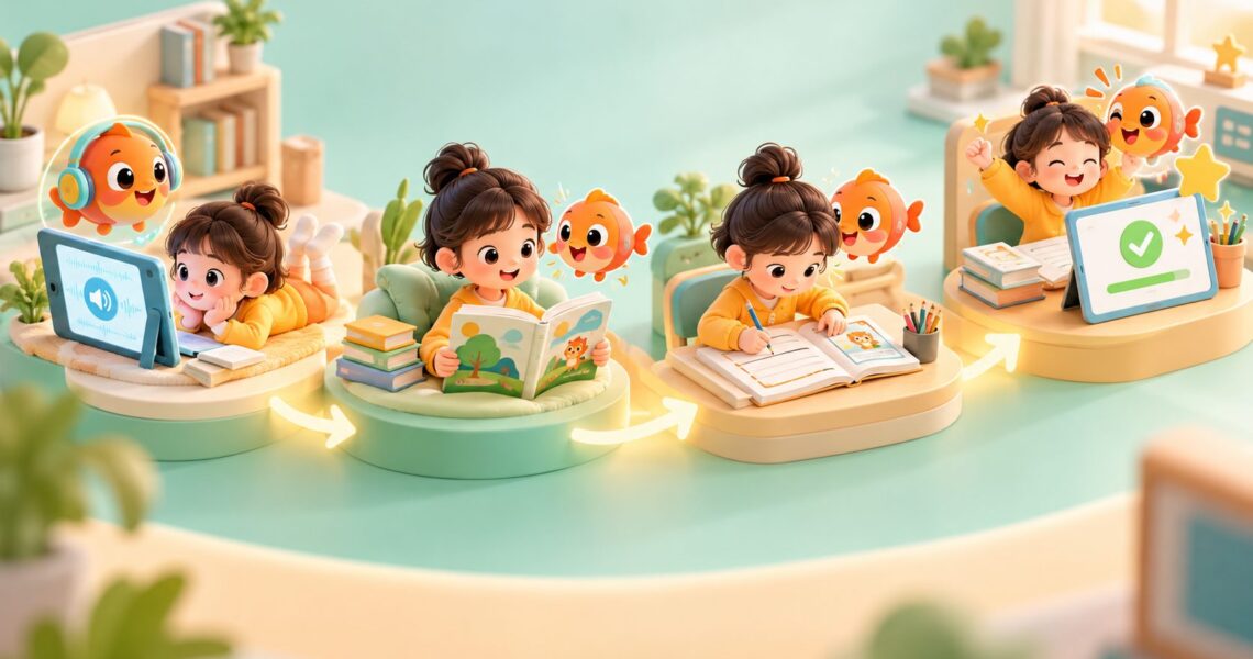 小学英语听读作业怎么高效完成:分清卡点再打卡