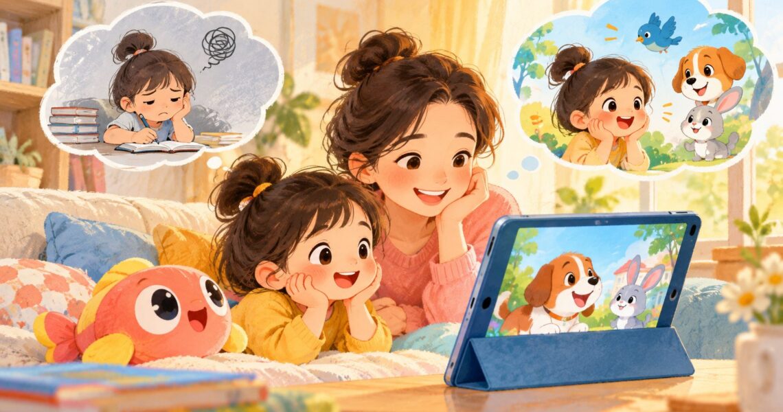 看英文动画片需要做笔记吗?低龄孩子更有效的观看方法