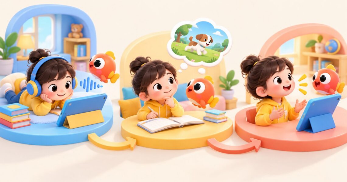 少儿英语精听步骤:3—12岁孩子的听懂、复述与跟读流程