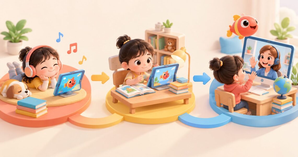 5岁幼儿英语听力输入怎么安排：泛听、精听与外教课配比