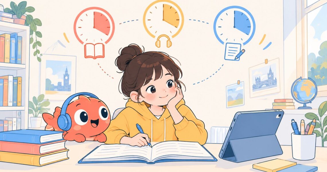 考PET每天各科复习时间分配比例：60、90、120分钟科学方案