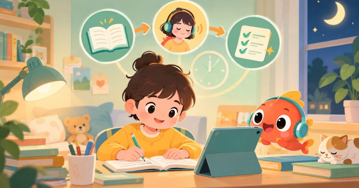 小学生PET备战晚间一小时高效复习法:5+30+25闭环